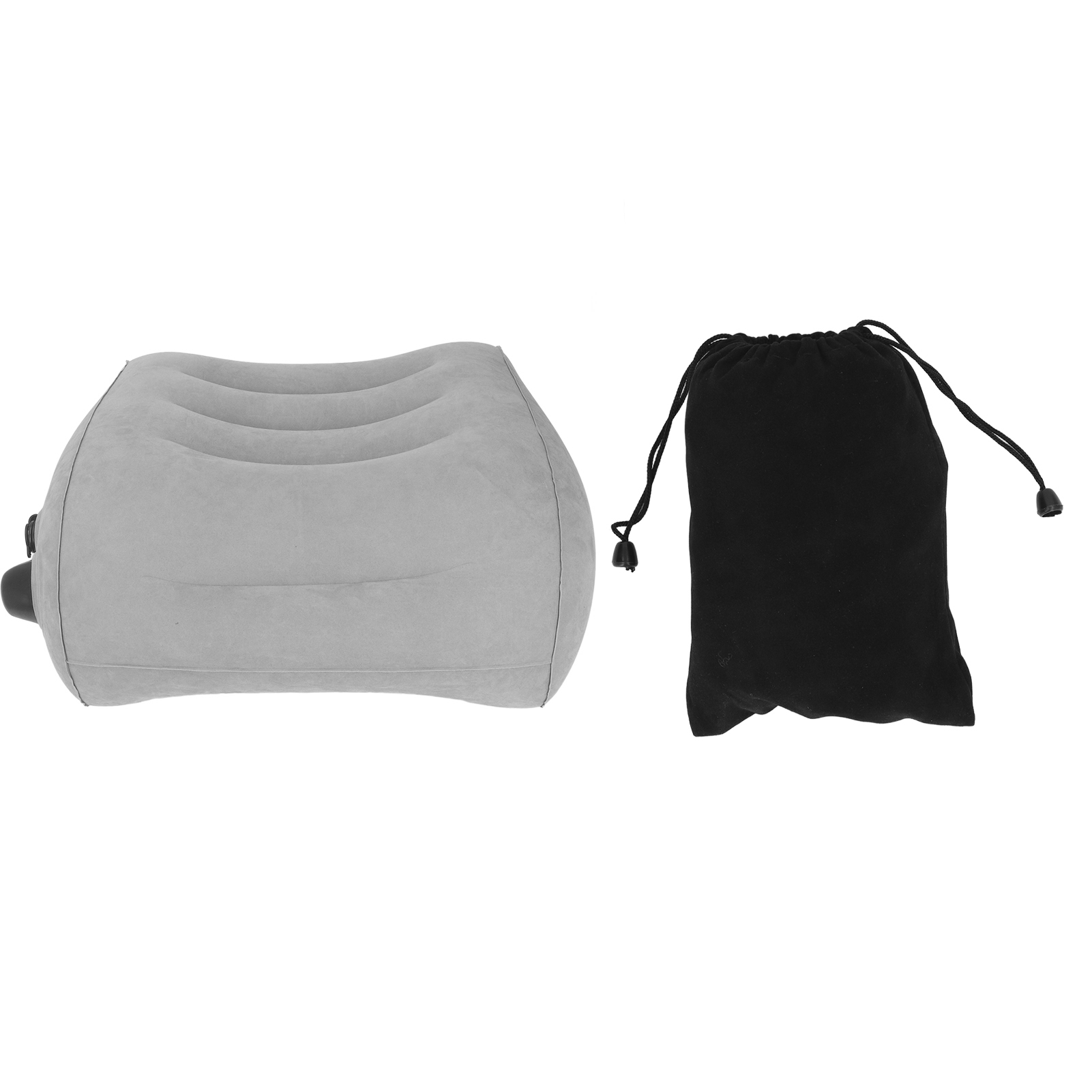 Tragbares, Aufblasbares Lendenkissen Für Auto Und Reisen – Ergonomische Lendenstütze Aus Grauem, Beflocktem Pvc