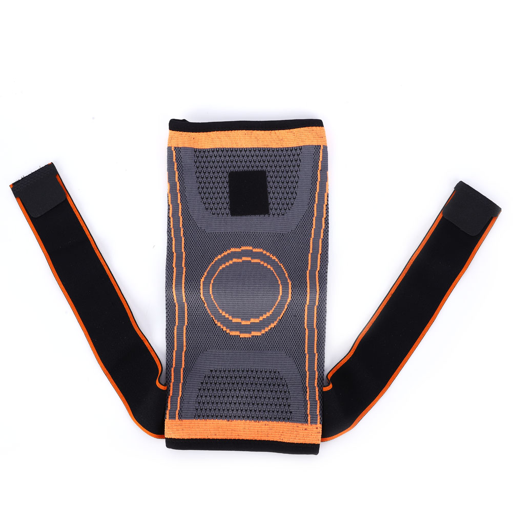 Atmungsaktive Kompressionsmanschette Für Radfahren Und Wandern, Grau-orange Sport-kniebandage, Stützband