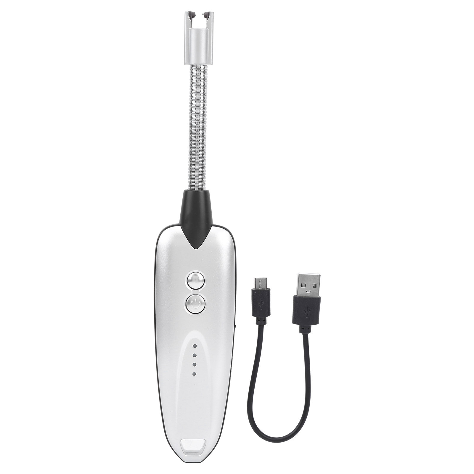 Multifunktionales, Wiederaufladbares Usb-feuerzeug Für Camping, Grillabende Und Outdoor-aktivitäten (silber)