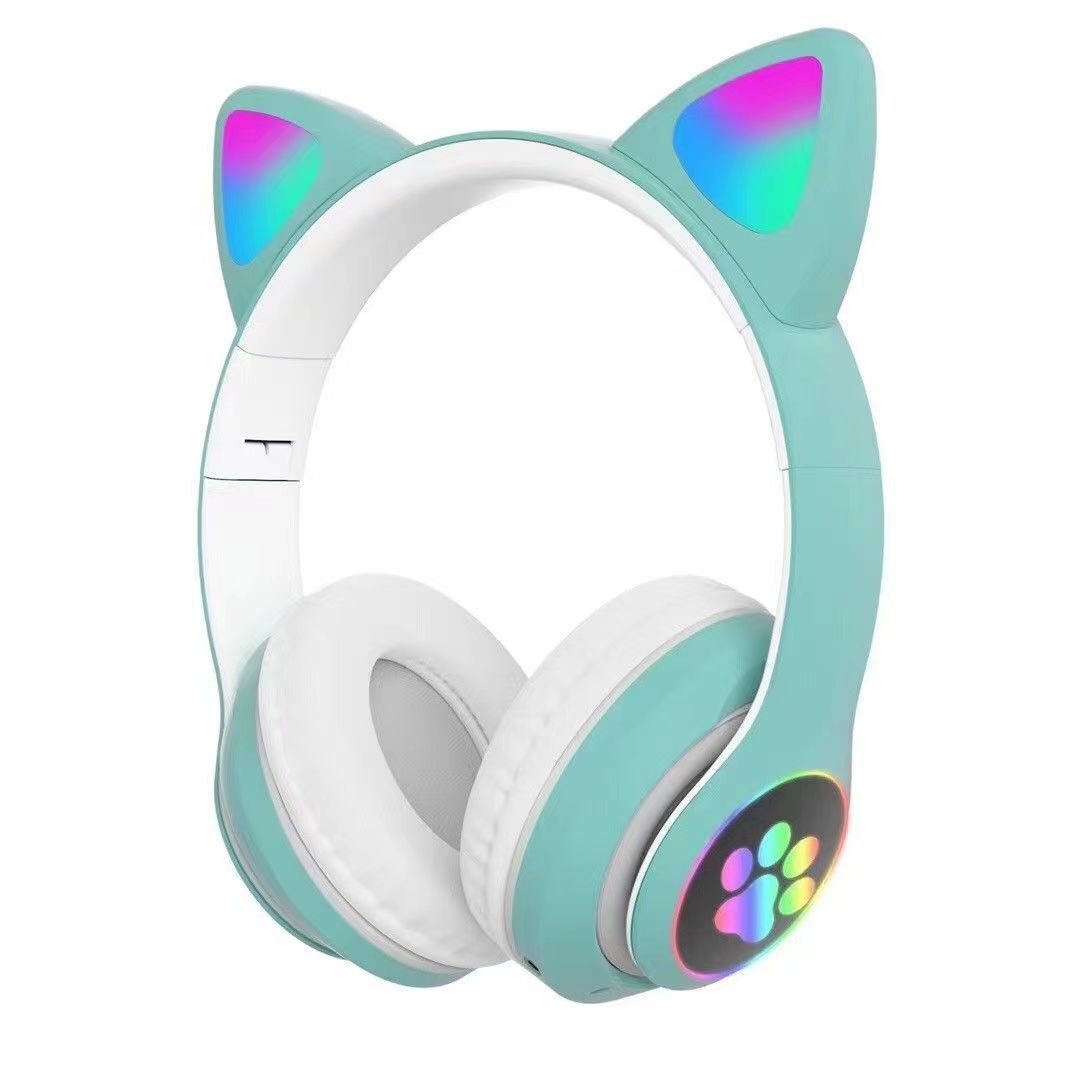 Kabellose Bluetooth-kopfhörer Für Kinder Mit Mikrofon, Katzenohr-kopfhörer Für Mädchen Und Frauen (grün)