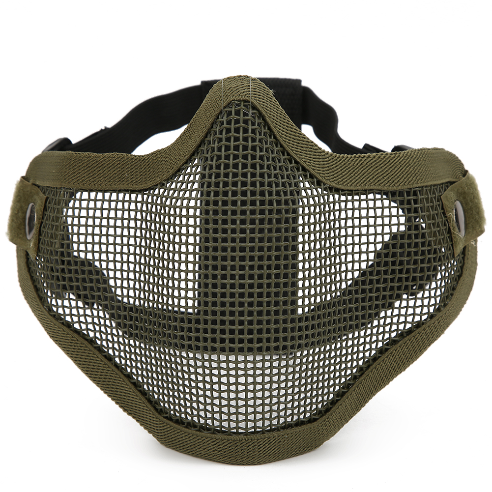 Taktische Schutzmaske Aus Metallgewebe, Teilabdeckung, Einfarbige Cs-folie (grün) Zur Aufstandsbekämpfung