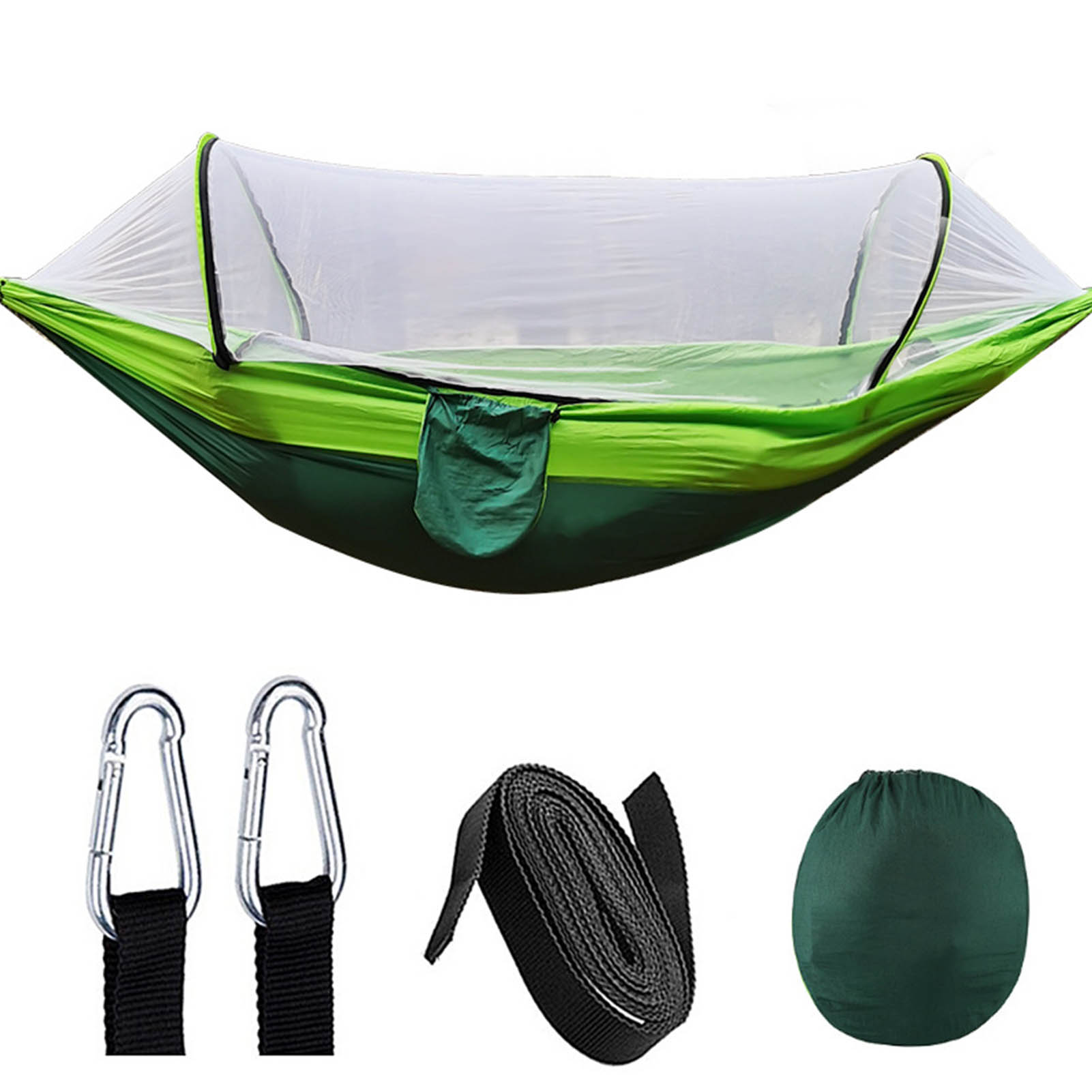 Camping-hängematte Mit Moskitonetz, 210t Nylon-taft, Schnell Aufzubauendes Automatisches Hängemattenzelt Für Den Außenbereich, 260 X 140 Cm, Fruchtgrün