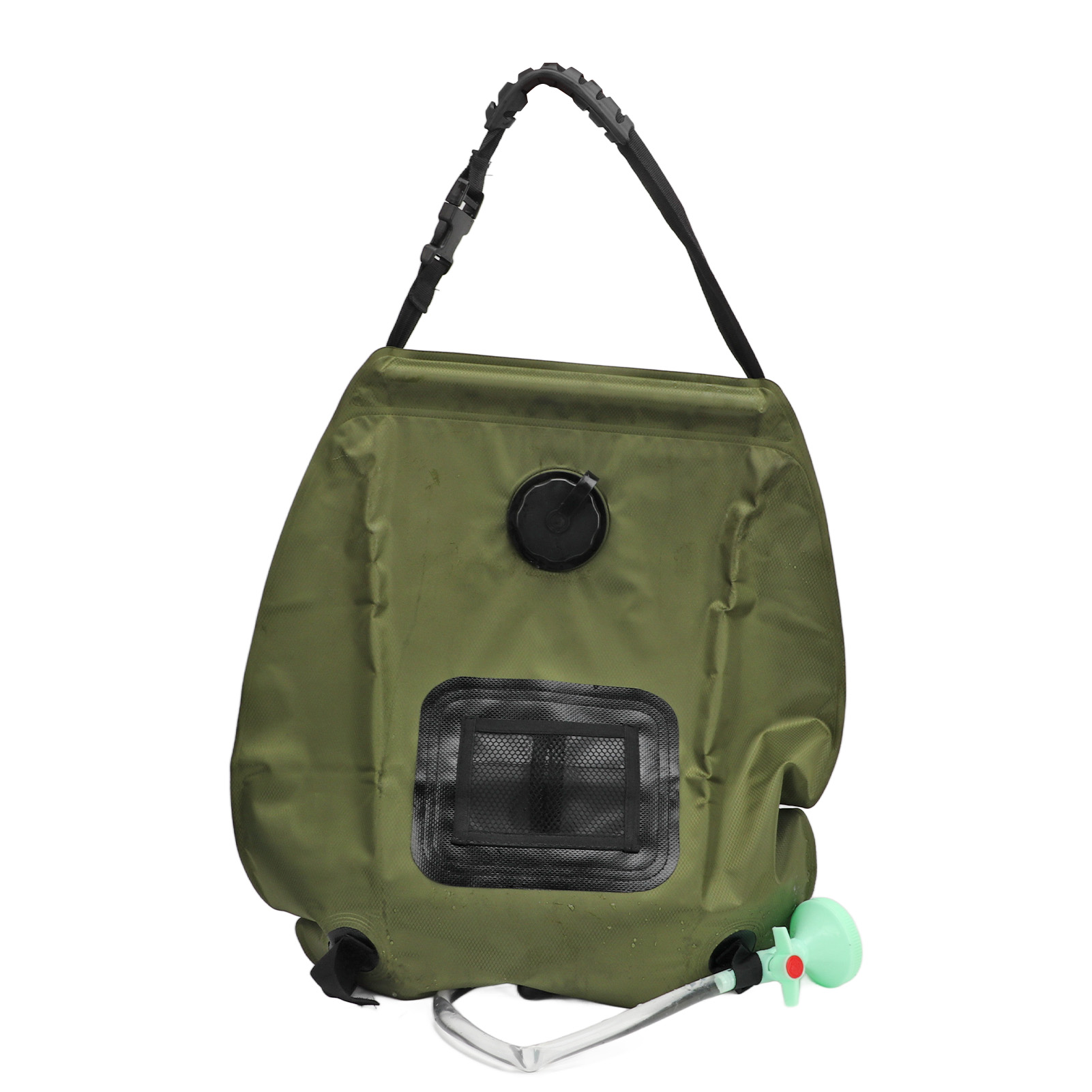 20-liter-solarduschtasche, Faltbar, Grün, Für Camping Und Wandern, Aus Strapazierfähigem Pvc