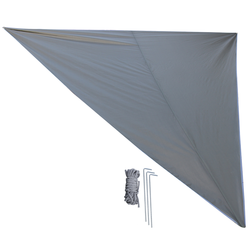 Großes, Tragbares Und Winddichtes, Uv-beständiges Campingzelt - Dreieckige Plane Mit Bodenplane (hellgrün Mit Silberner Beschichtung, 5x5x5 M)