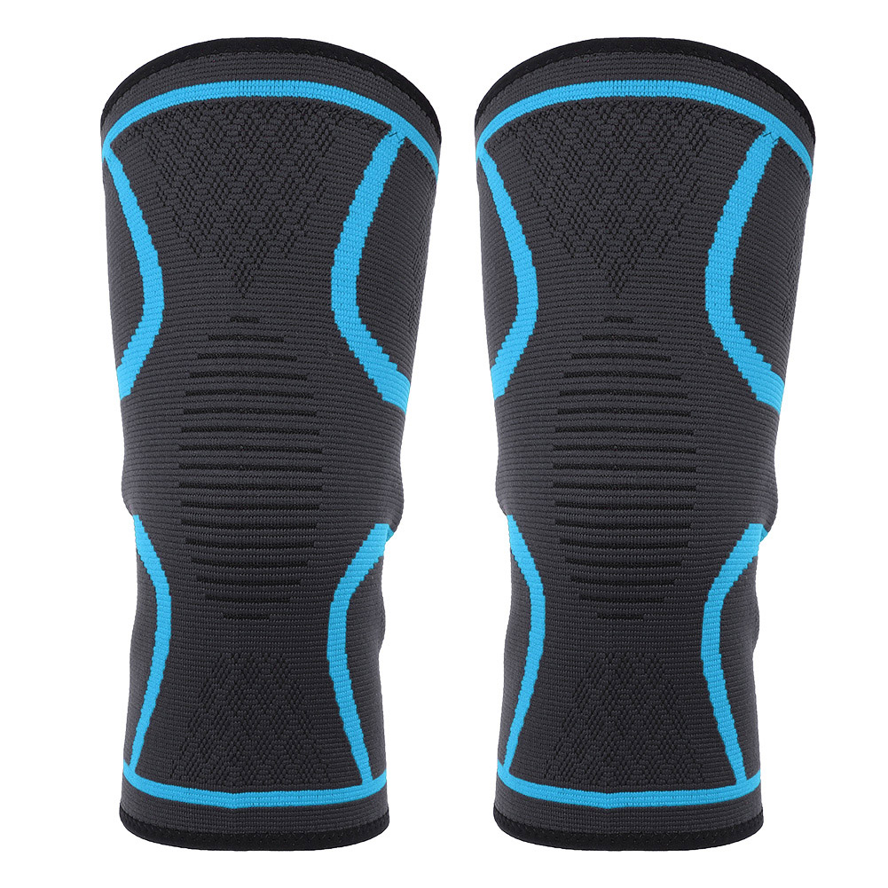Sportliche Kniebandage Für Fitness, Laufen Und Radfahren – Hellblaue Elastische Kniebandage – Größe M