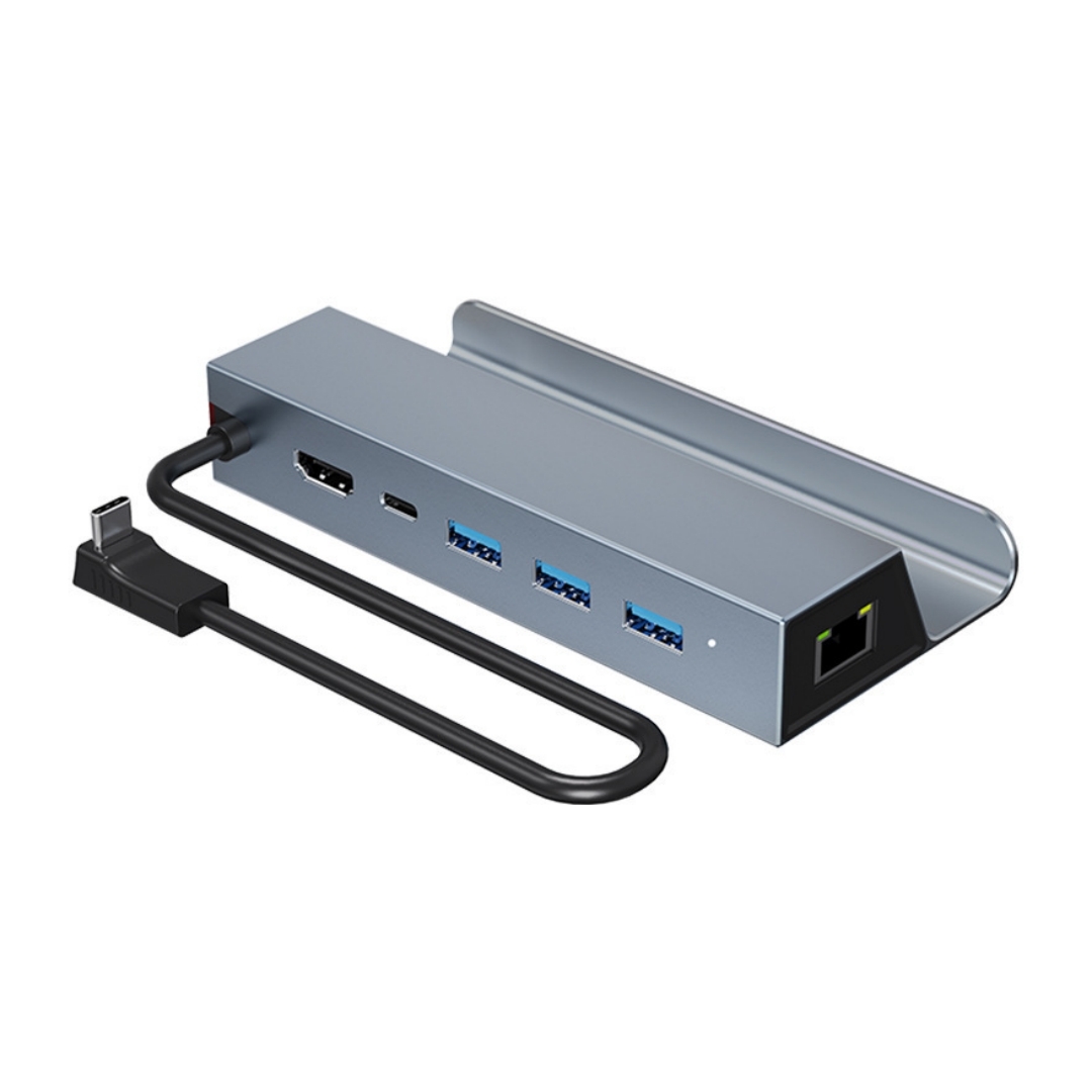 Usb-c 1 Bis 6 Dockingstation Für Steam Deck, Hdmi 2.0 4k 60hz, Gigabit Rj45, Usb-a 3.0, 100w Pd-ladefunktion