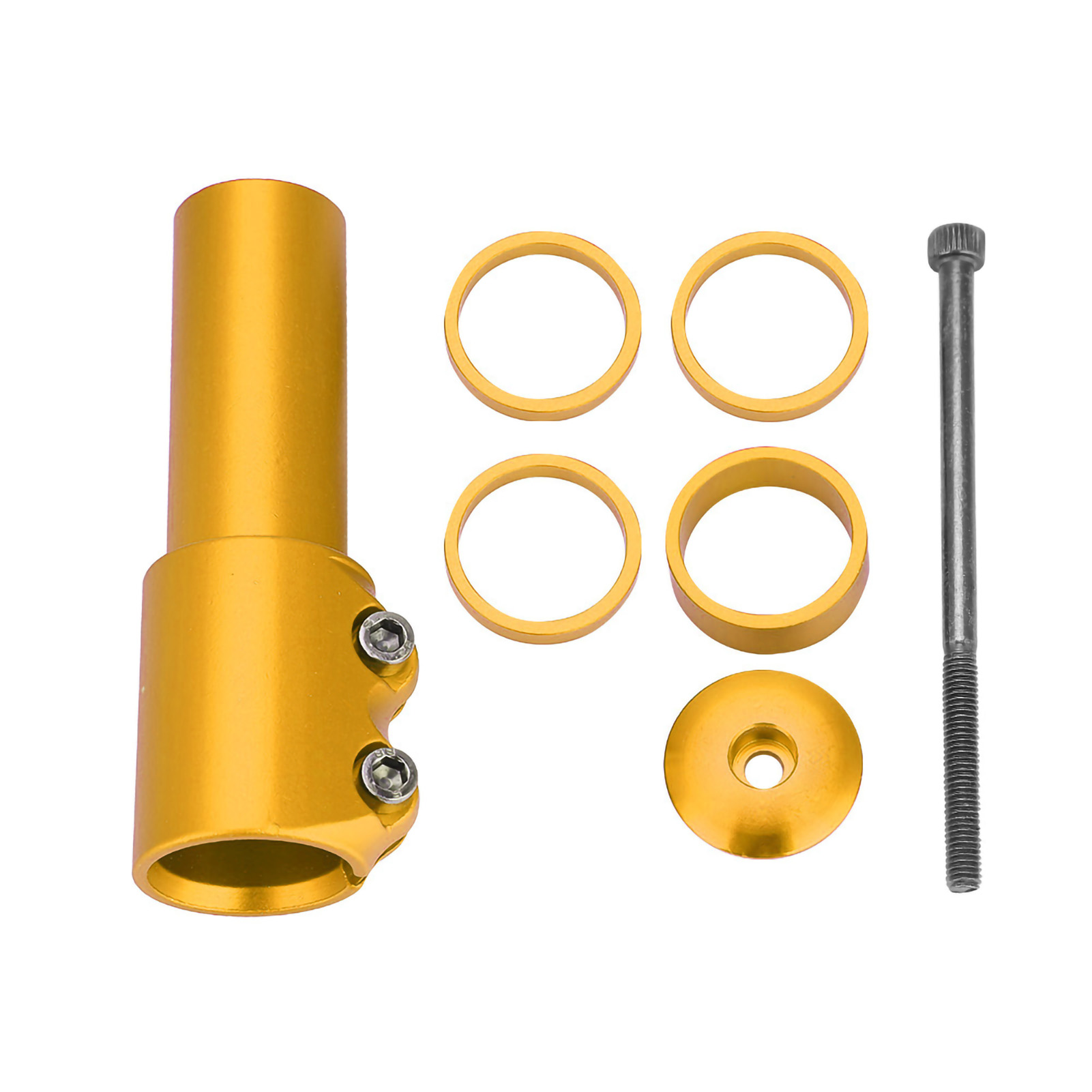 Höhenverstellbarer Mountainbike-vorbau, Lenkerverlängerung Mit Adapter, Gold-ersatzteile