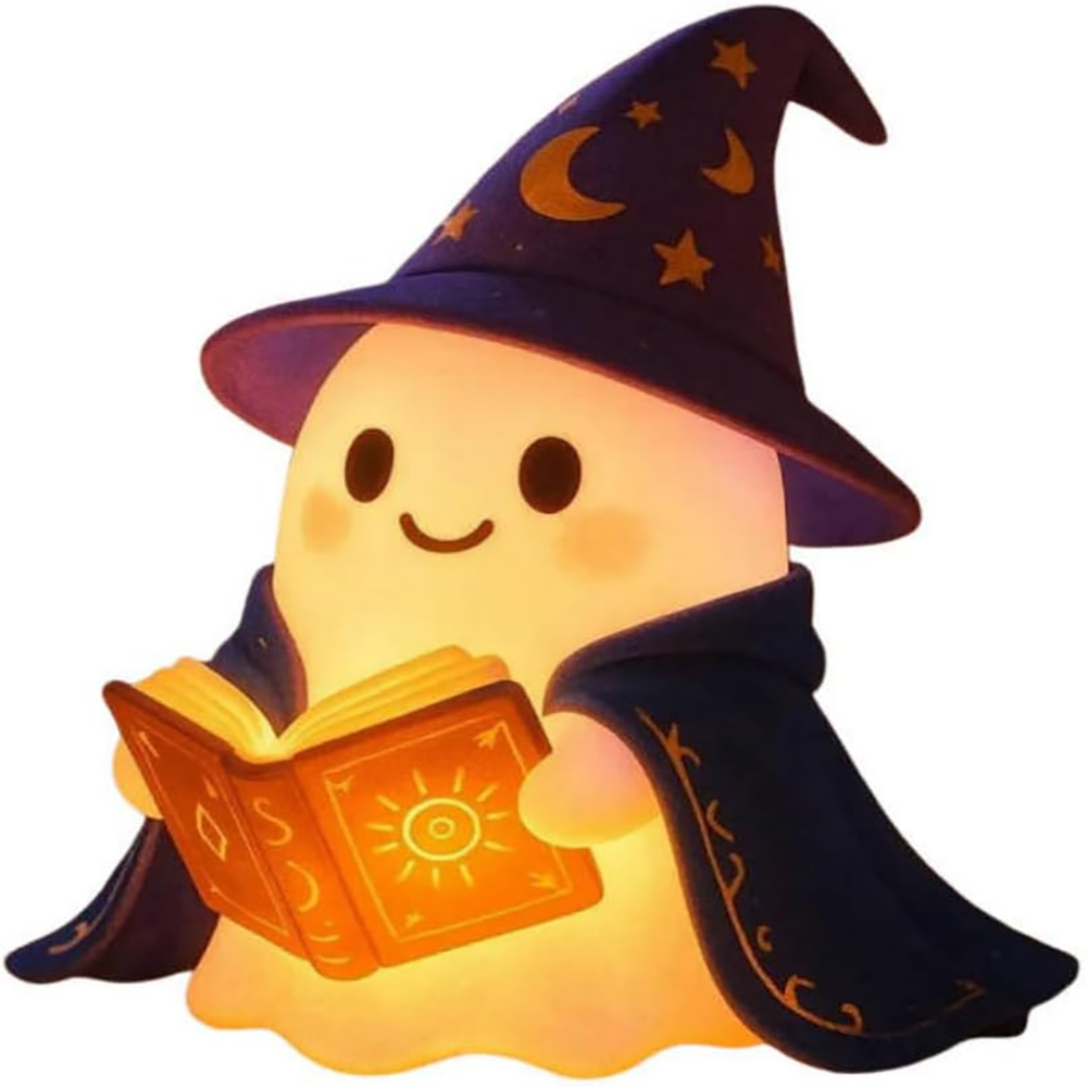 3d-led-geisterlicht, Dekoratives Halloween-nachtlicht Für Zuhause, Leuchtende Statue Für Kamin Oder Nachttisch (1 Stück – Hexe)