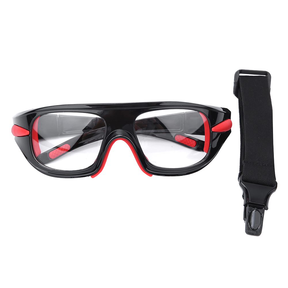 Stoßfeste Sportschutzbrille Für Fußball Und Basketball, Polycarbonat-gläser – Schwarz/rot