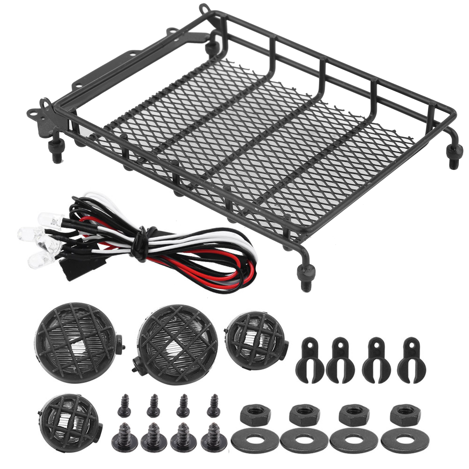 Gepäckträger Für Metalldach Mit Led-beleuchtung, Kompatibel Mit Mn90/mn90k - 1/12 Rc Crawler