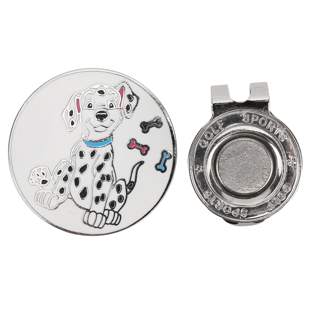 Abnehmbarer Magnetischer Golfballmarker Aus Zinklegierung, Rostfreier Kappenclip, Geschenkidee (gepunkteter Hund)