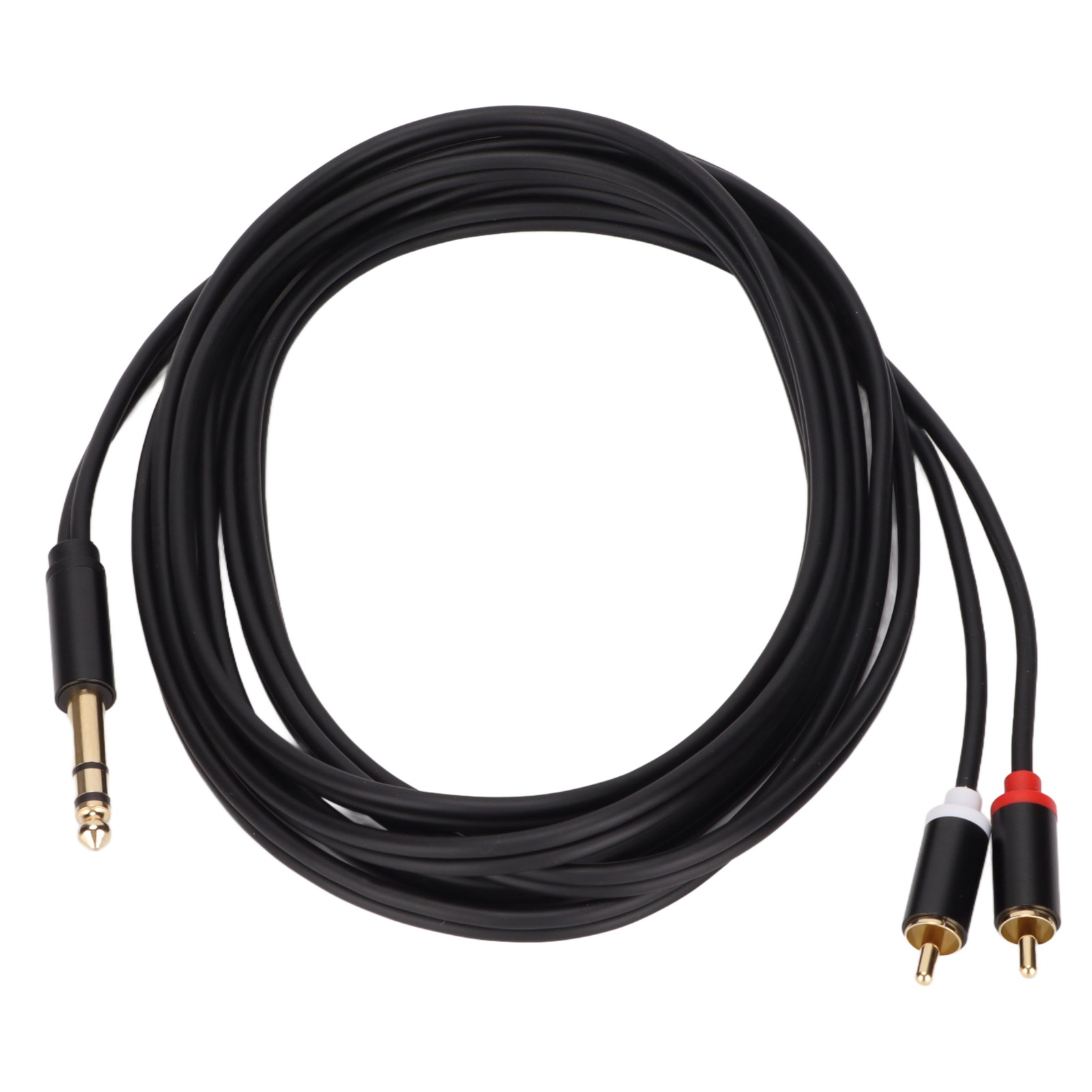 6,35-mm-klinkenstecker Auf 2 Cinch-stecker-audiokabel, Vergoldet, Y-serie-stereoadapter, 3 Meter