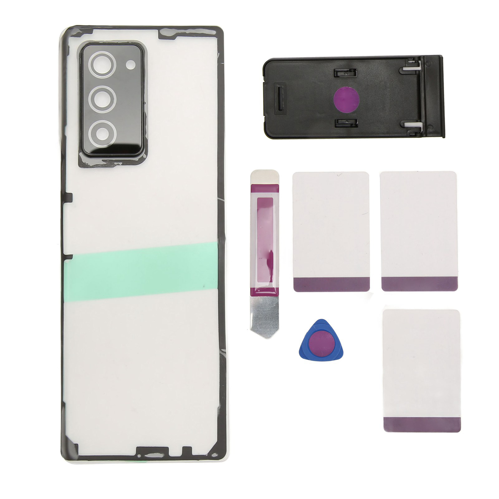 Transparente Glasrückseite Für Galaxy Z Fold 2 5g F916, Kameraschutz Und Ständer Inklusive.