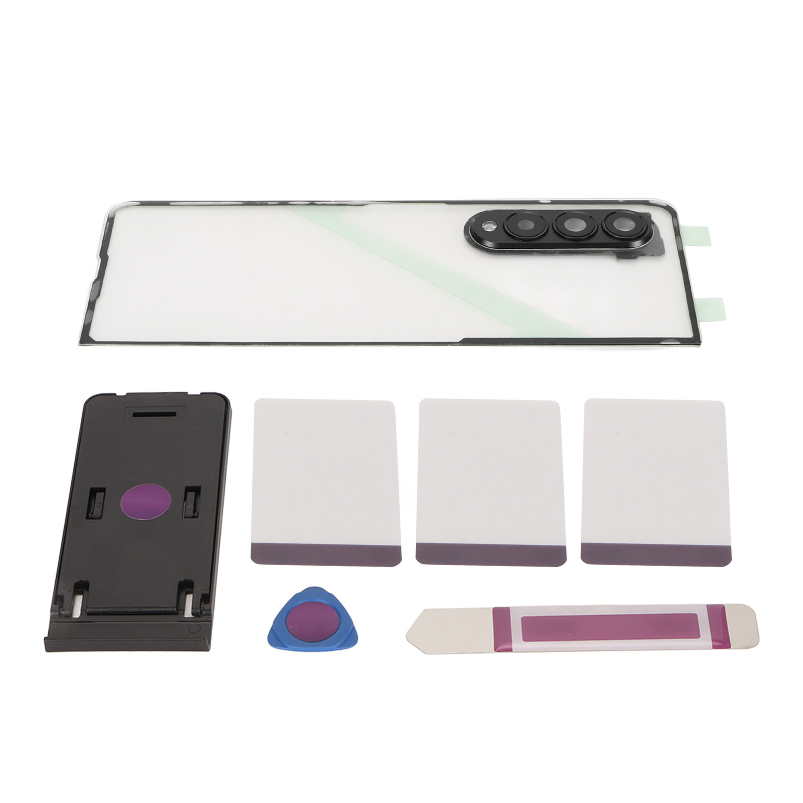 Transparente Glasrückseite Für Galaxy Z Fold 3 5g F926, Inklusive Kameraschutz Und Ständer, Langlebiger Und Stilvoller Ersatz.