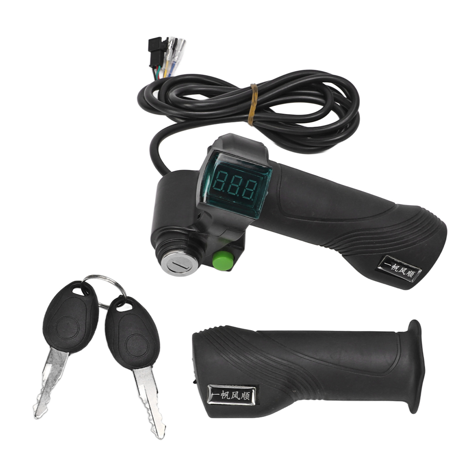 Gasgriff-set Für Elektrofahrräder Mit Lcd-bildschirm Und Sicherheitsschlüssel – 2-teilig