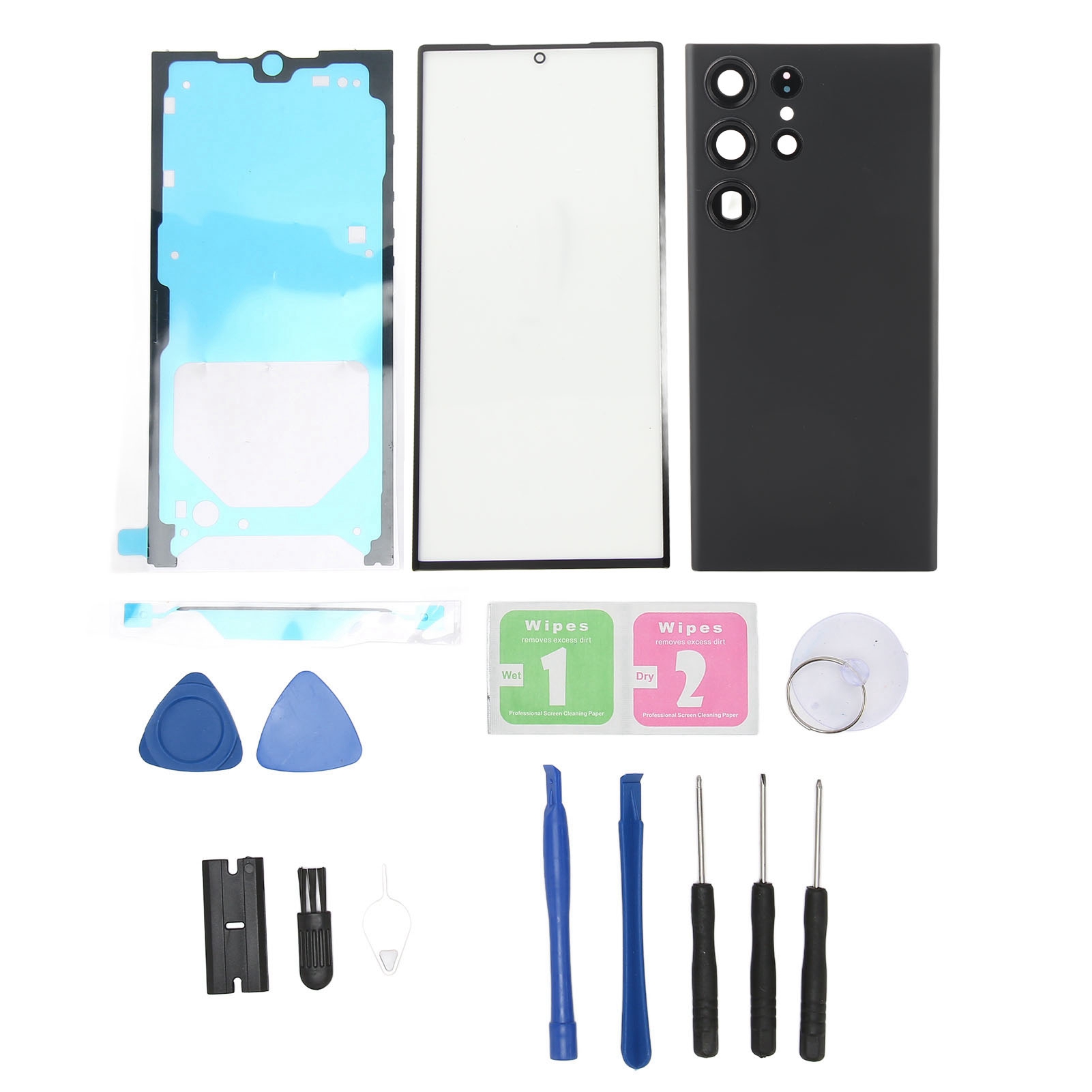 Ersatz-rückseite Für Galaxy S23 Ultra Mit Vorinstalliertem Linsenglas Und Klebstoff – Komplettes Reparaturset