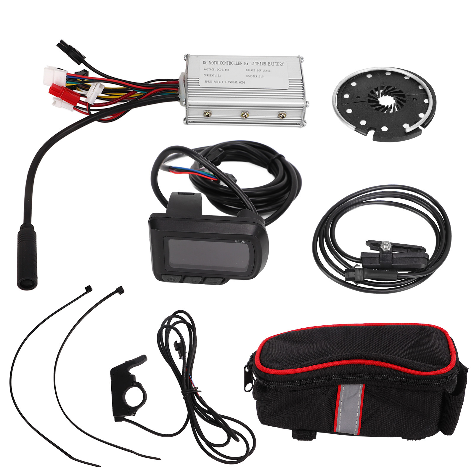 Elektrischer Umbausatz Für Fahrräder Mit 15-a-controller, En06-panel, Gasgriff Und Sensor Für 36-v-/48-v-250-w-motor, Kompatibel Mit Protokoll Nr. 2