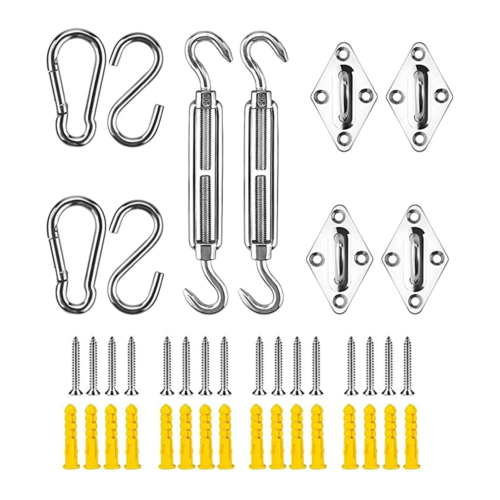 Befestigungsset Aus Edelstahl 304 Für Sonnensegel, Set Aus S-haken Und M6-anschlüssen Für Jalousien Und Sonnenschutz