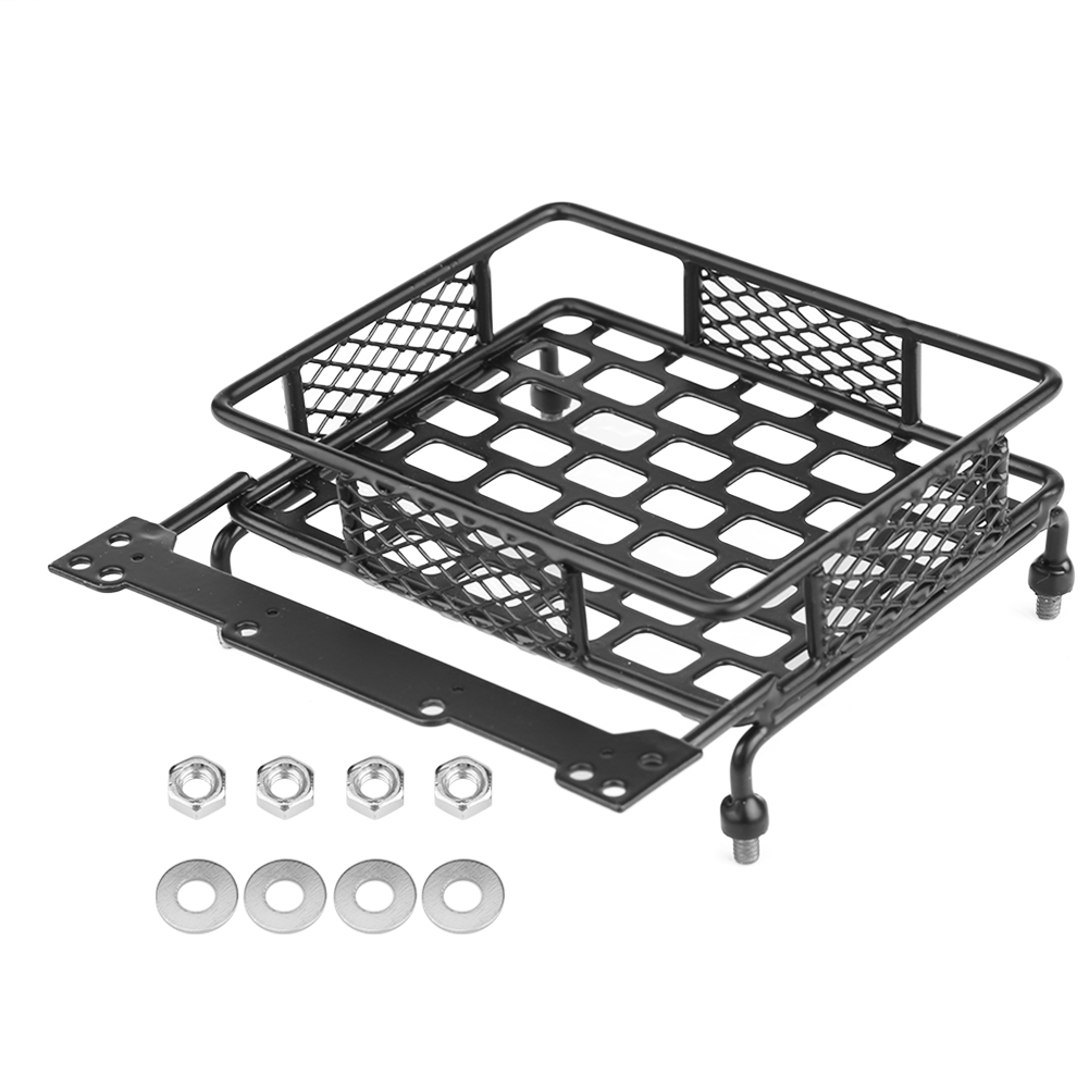 Rc-fahrzeugzubehör - Dachgepäckträger Und Gepäckbox Aus Stahl Für 1/10 Crawler-cars (größe S)