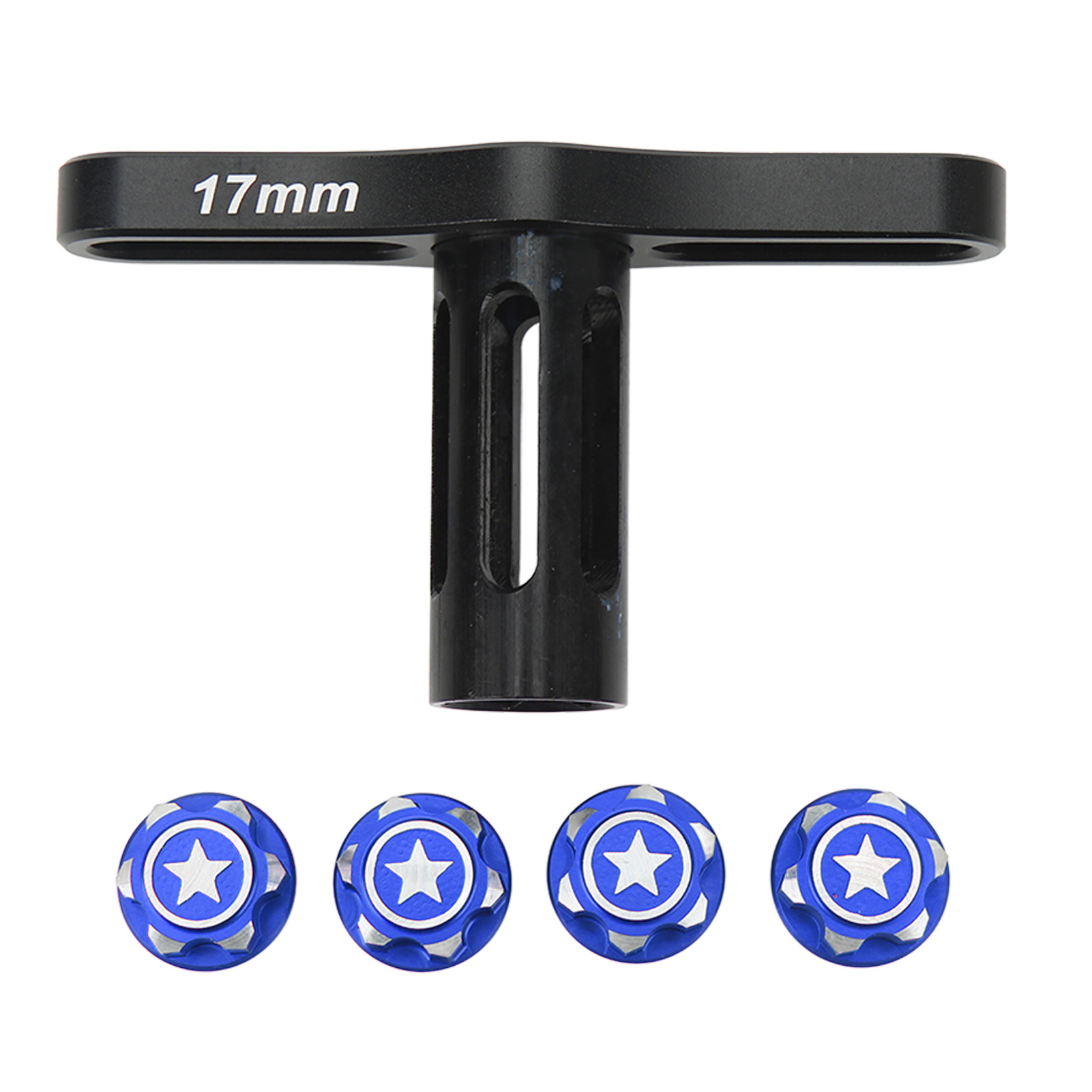 17-mm-radmutternsteckschlüssel Für Traxxas 1/10 1/8, Anzugswerkzeug Mit Blauer Kupplungsmutterkappe Für Rc-cars.