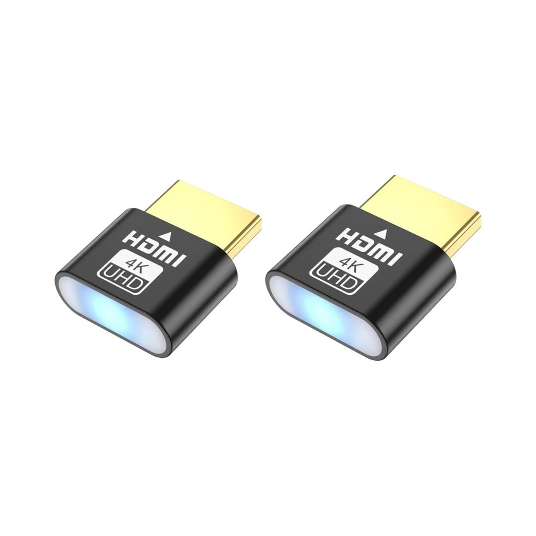 2-teiliger Edid Hdmi 4k-emulator, Virtueller Bildschirm-dummy-stecker, Headless-adapter Für Grafikkarte, Monitortest