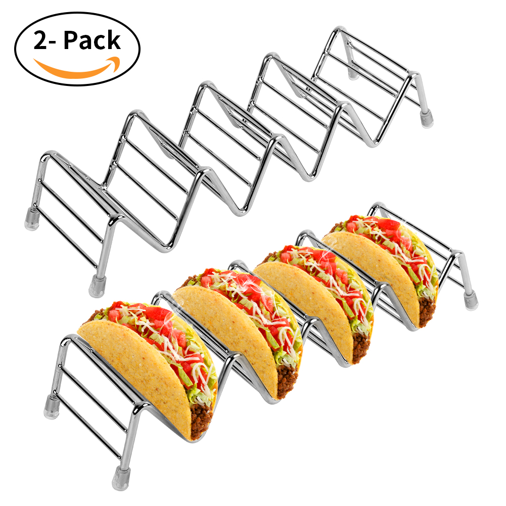 Taco-ständer Aus Edelstahl, 2er-set, Für Harte Oder Weiche Tacos, Ideal Für Kinder