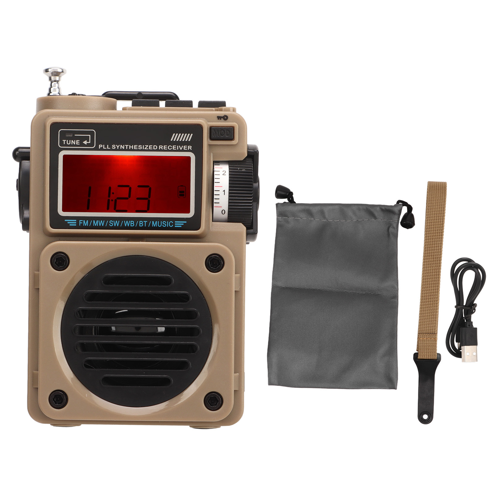 Tragbares Digitalradio Mit Bluetooth, Fm, Am, Sw Multifunktionsfunktion, Speicherkartensteckplatz Und Wiederaufladbarem Akku