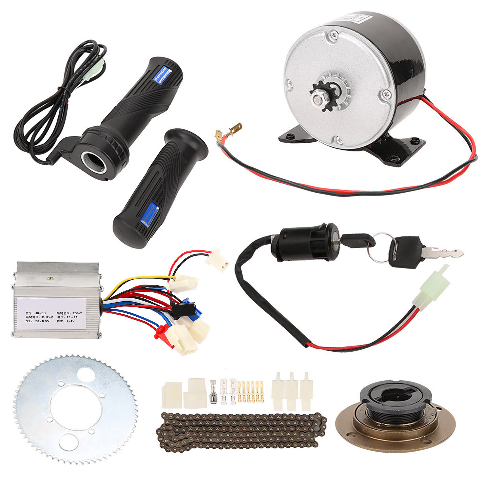 24v 250w Hochgeschwindigkeits-bürstenlosmotor-umbausatz Für Elektrofahrräder – 9-teiliges Zubehörset
