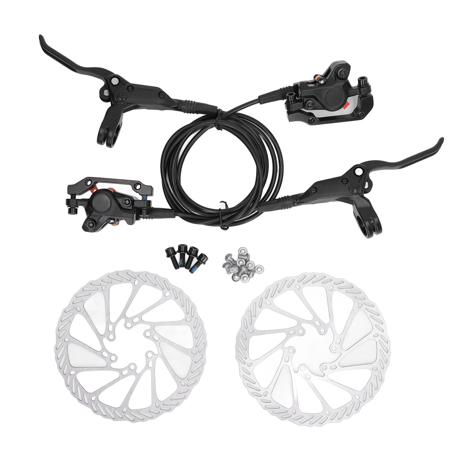 Hydraulisches 4-kolben-scheibenbremsenset Für E-bikes, Vorne Und Hinten, 2-teilig, Ideal Für Umbauten
