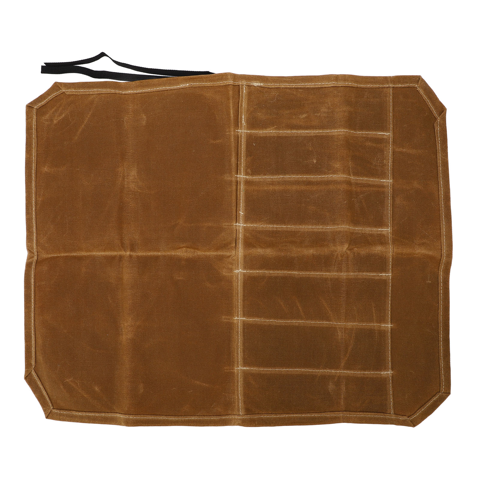 Messertasche Aus Gewachstem Canvas Mit 7 Fächern Zum Aufrollen, Professionelle Kochtasche, Ideal Für Camping Und Grillabende, Khakifarben