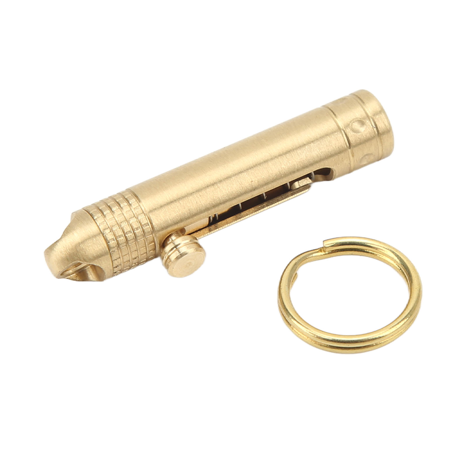 Miniatur-taschenmesser Aus Messing Mit Einziehmechanismus, Ideal Zur Selbstverteidigung Und Zum Auspacken Von Paketen, Mit Schlüsselring.