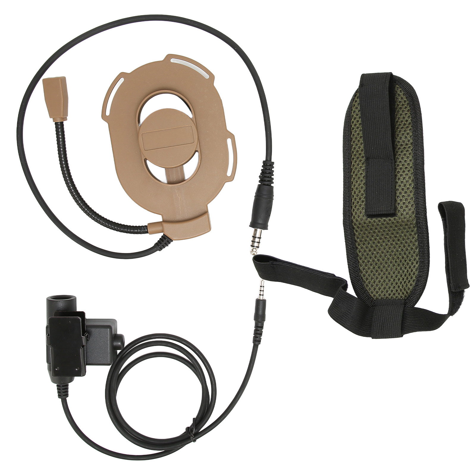 Motorradhelm Mit Einseitigem Mikrofon, Kopfhörern Und Ptt-taste U94 Für 3,5-mm-anschluss – Braun