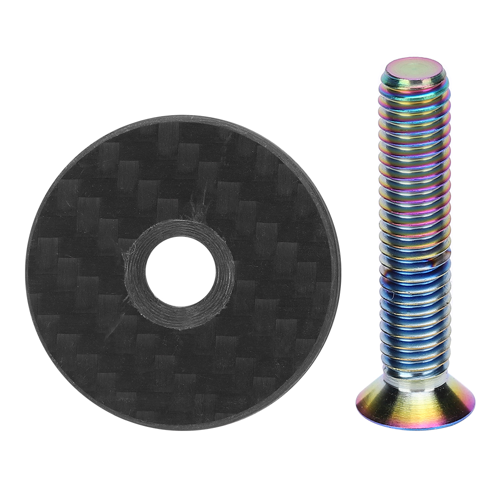 Steuersatzkappe Aus Carbonfaser Für Mountainbikes, Schrauben Mit 2 Mm Außendurchmesser, 28,6 Mm Gabeldeckel