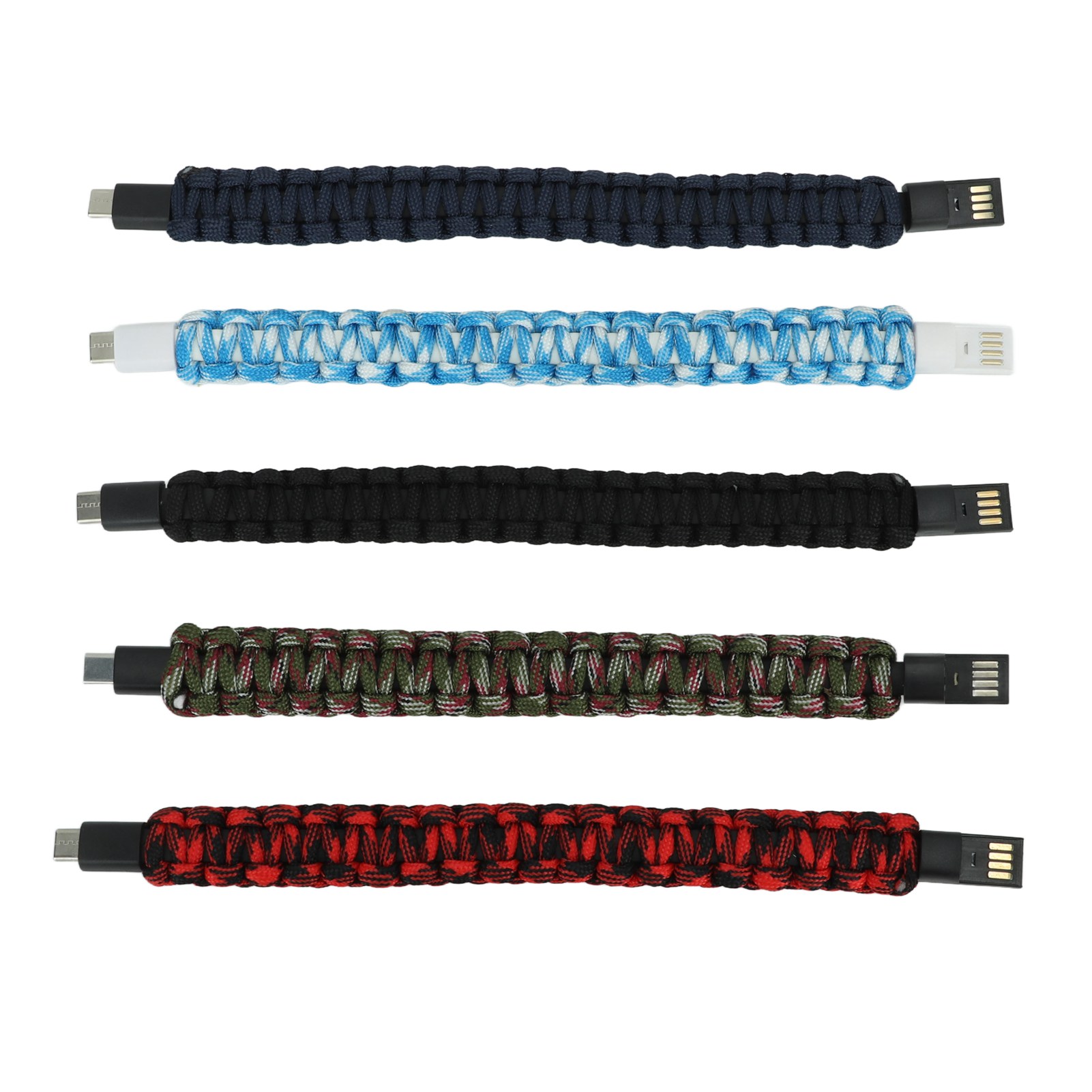 5-teiliges Geflochtenes Usb-typ-c-kabelarmband Für Mobiltelefone, Schnellladen Und Datenübertragung, Tragbares Zubehör