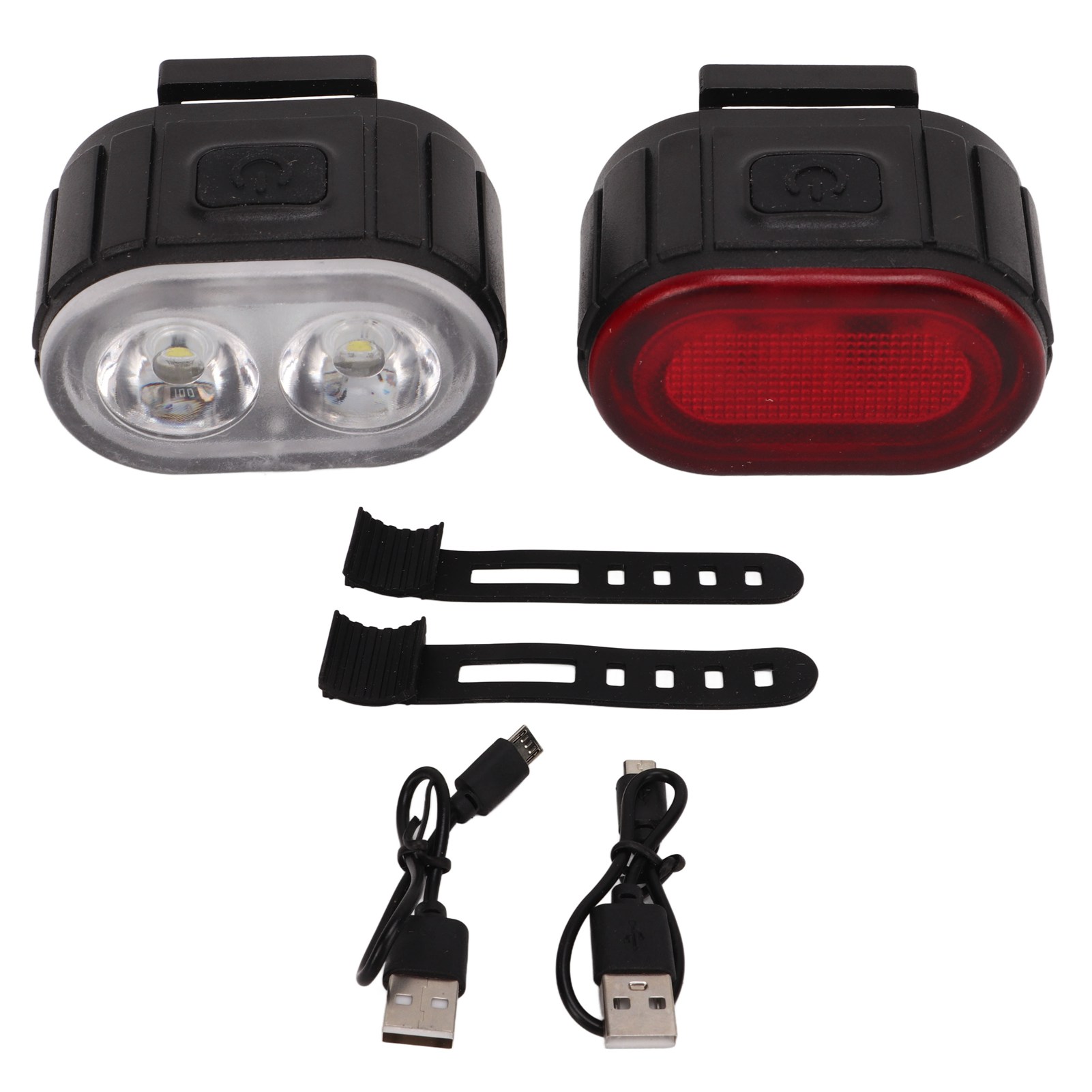 Wiederaufladbares Usb-fahrradlichtset Mit 350 Lumen, Wasserdicht Nach Ipx5, Leicht Und Tragbar, Als Vorder- Und Rücklicht Für Nachtfahrten Geeignet.