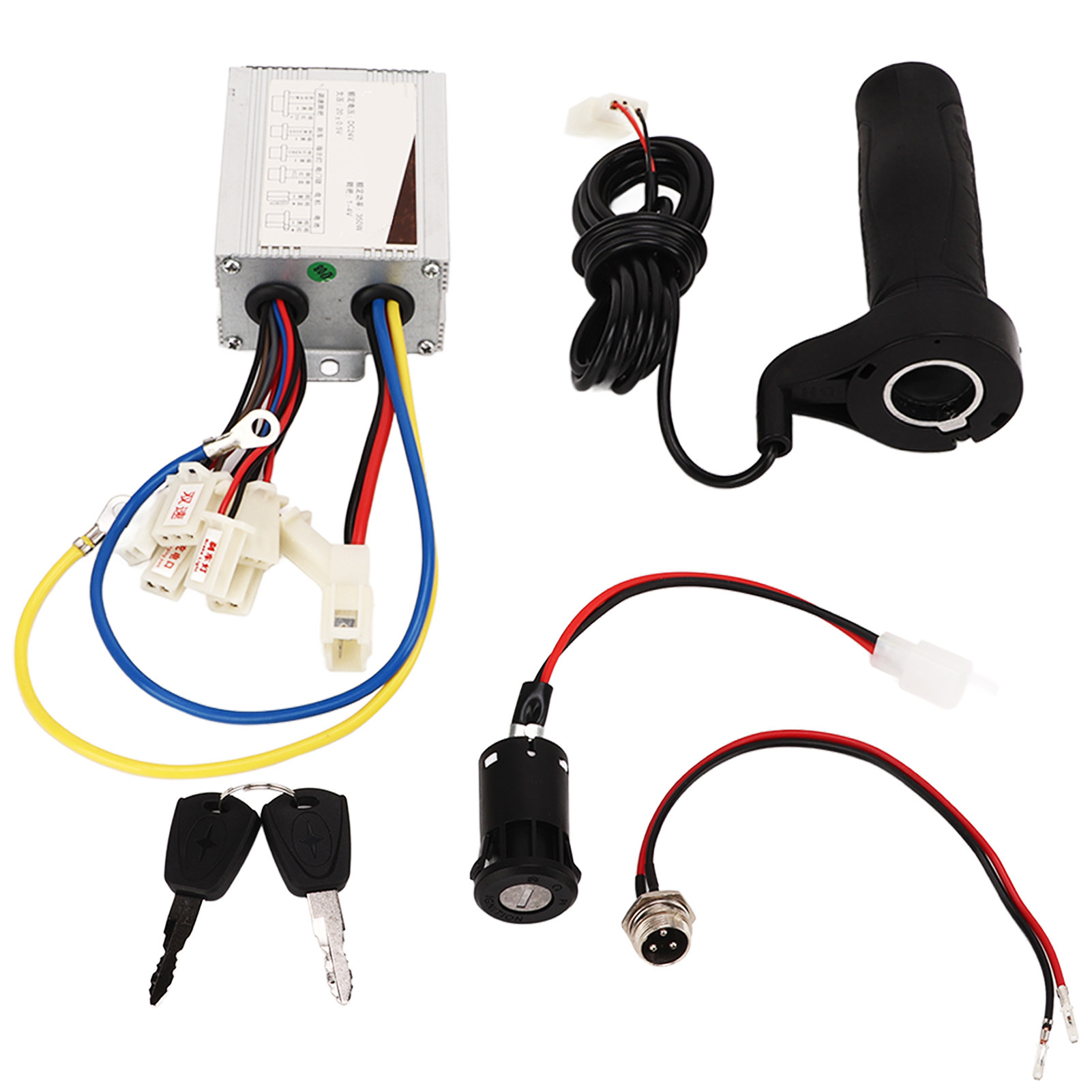 24v 350w Elektrofahrrad-umbausatz Mit Gasgriff, Zweigang-regler Und Luftfahrt-ladeanschluss
