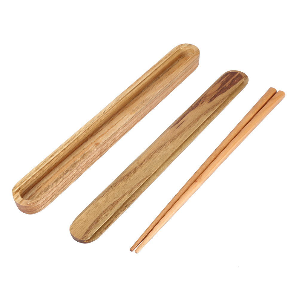 Tragbares Essstäbchenetui Aus Holz, Besteckaufbewahrungsbox, Helle Holzfarbe Für Den Tisch