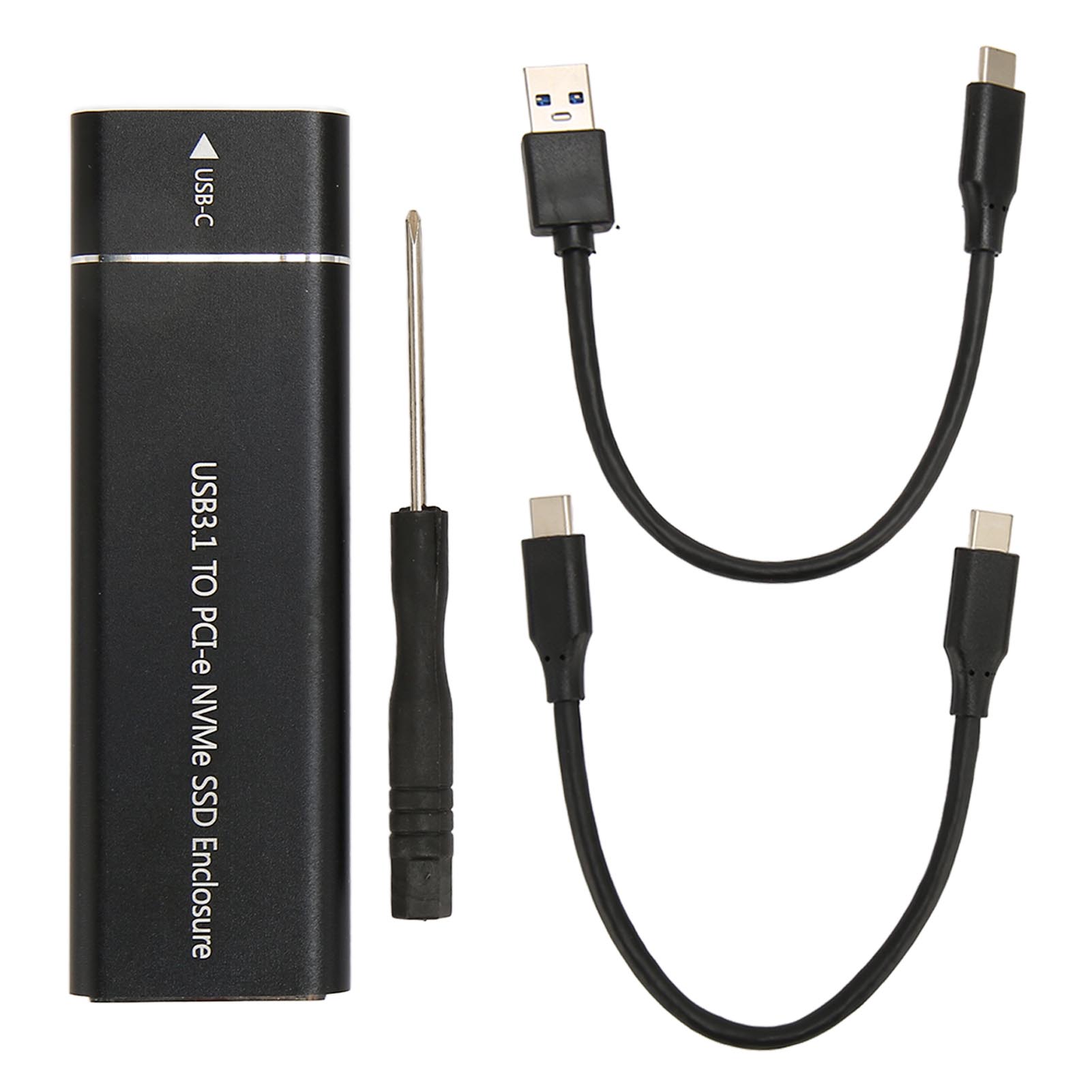 M.2 Nvme Usb-c 10 Gbit/s Ssd-gehäuse, Kompatibel Mit 2230/2242/2260/2280, Inklusive Usb-c-zu-usb-c- Und Usb-a-zu-usb-c-kabel, Max. 2 Tb Speicherkapazität