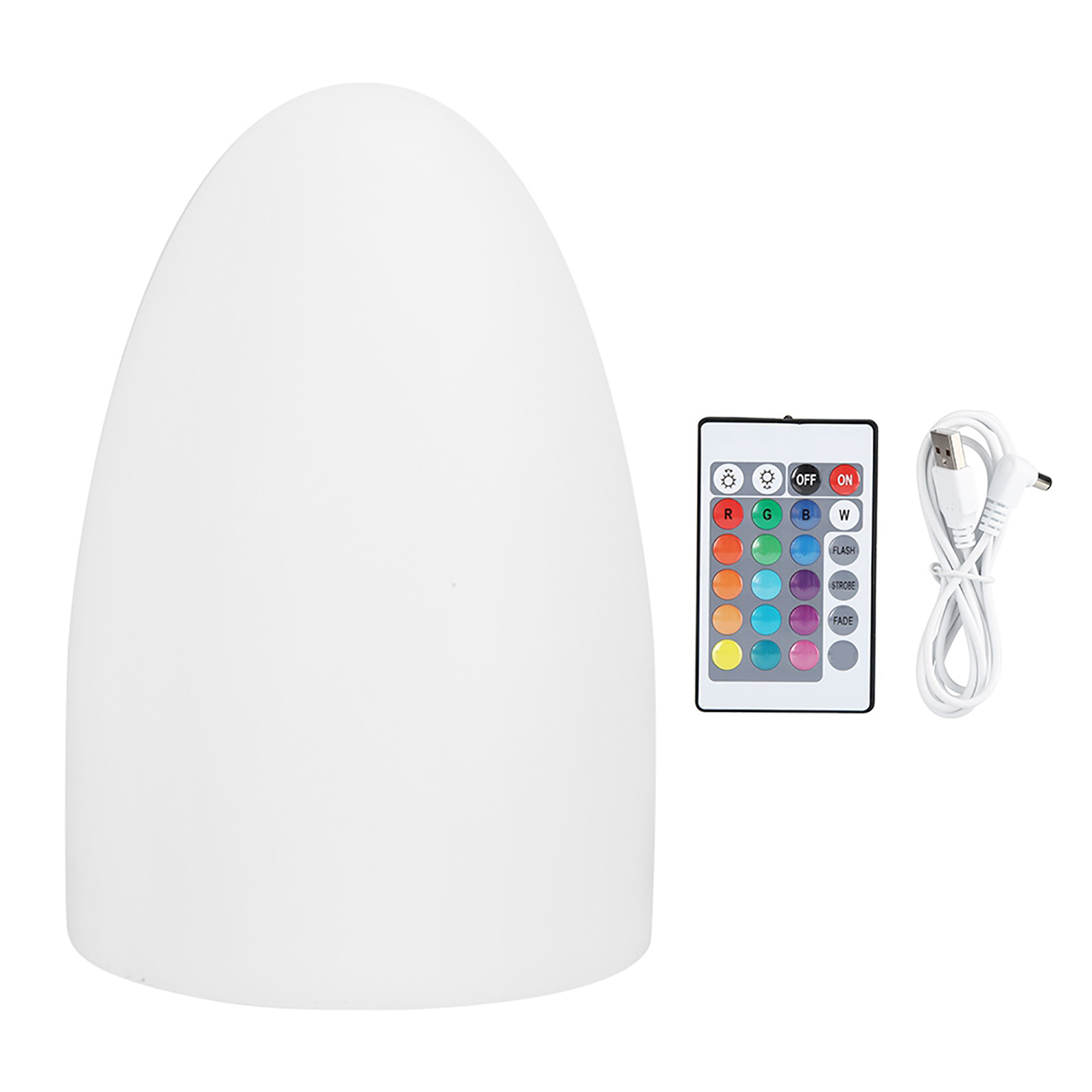 Eiförmiges Led-nachtlicht Mit Fernbedienung, 16 Rgb-farben, Augenschutz, Usb-aufladbar Für Hotelzimmer (10x15 Cm)