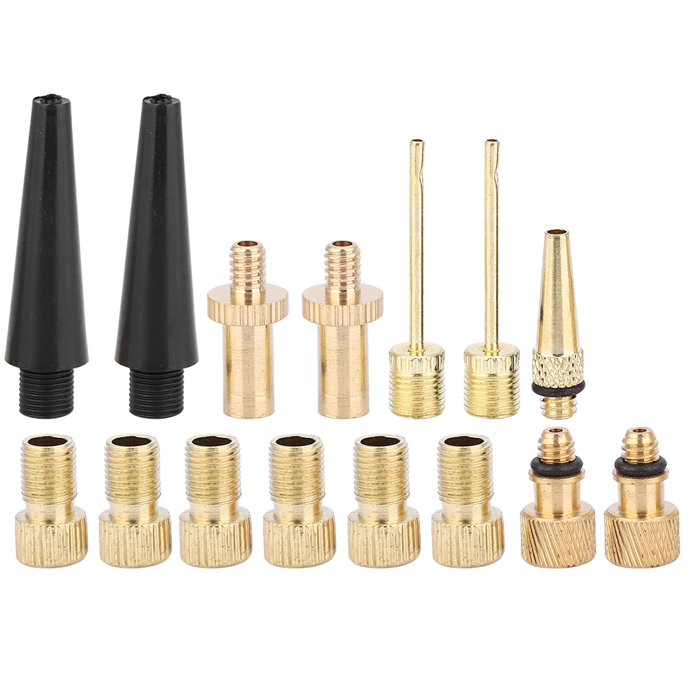 15-teiliges Fahrradventil-adapterset, Kupfer-luftventil-konverter-kit Für Dv Sv Av Fahrradpumpe