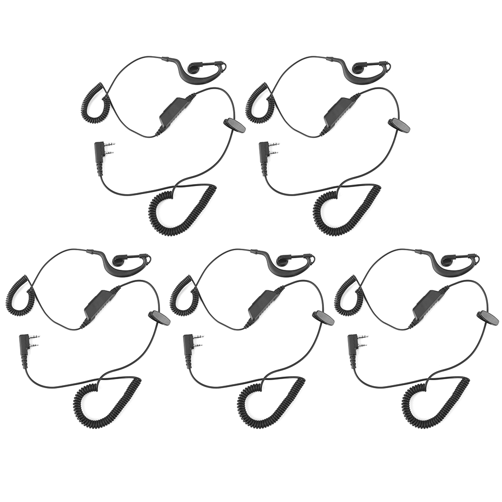 5-teiliges Headset Mit Kopfbügel Und Spiralkabel Für Kenwood-walkie-talkies