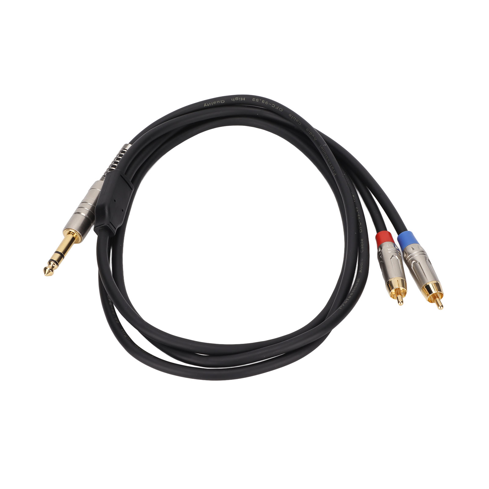 6,35-mm-trs-stecker Auf 2 Rca-stecker-splitterkabel, 1,8 M Lang, Für Mikrofon