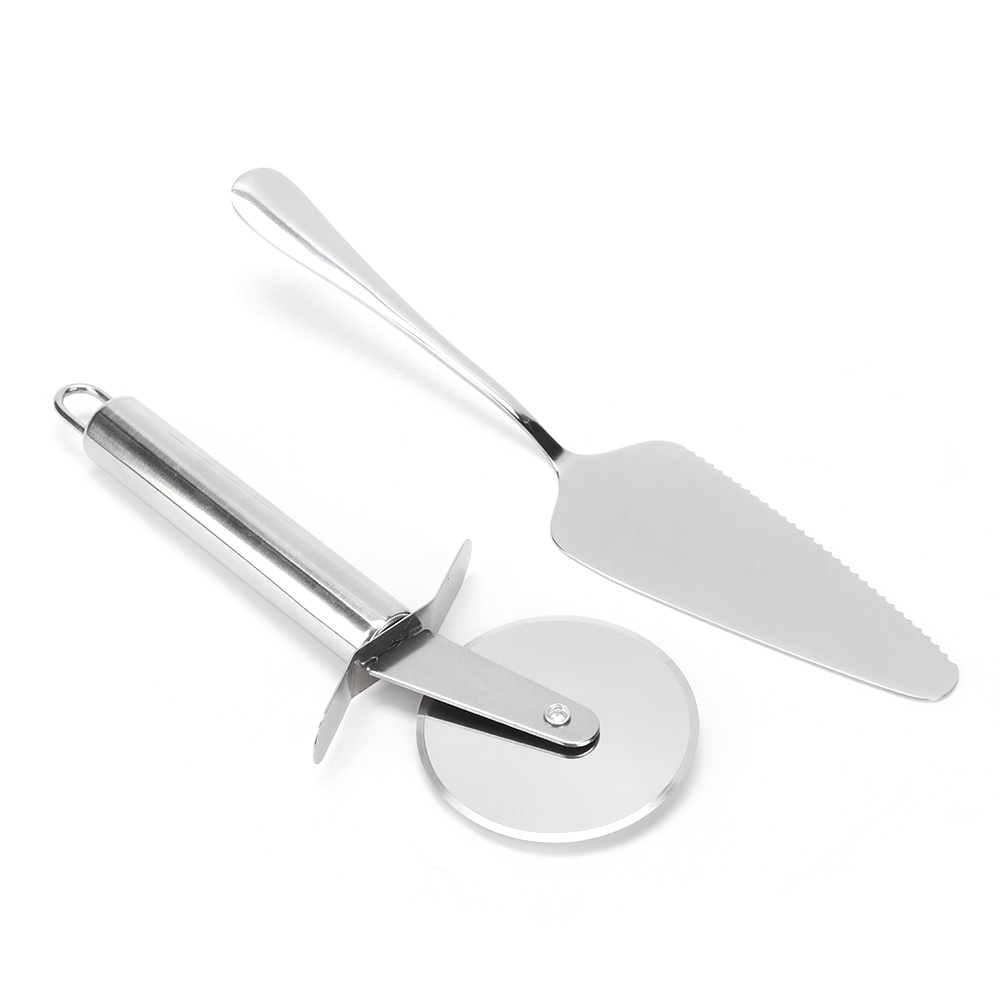 Set Aus 2 Pizzamessern Und Spatel Aus Edelstahl Für Küche Und Gebäck
