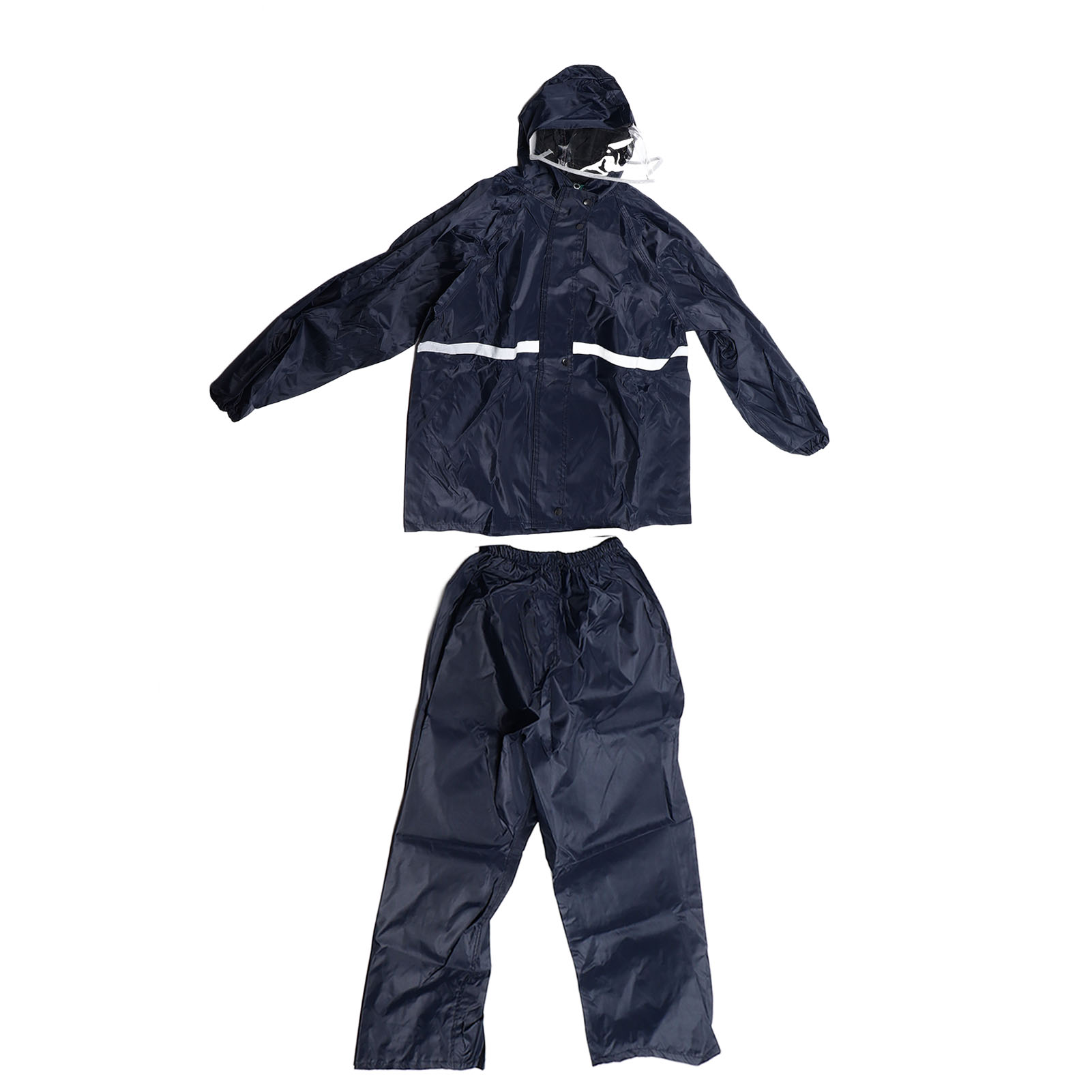 Wasserdichter, Atmungsaktiver Doppelschichtanzug Für Damen Und Herren – Trennbare Oxford-jacke Und -hose, Marineblau, Xxl