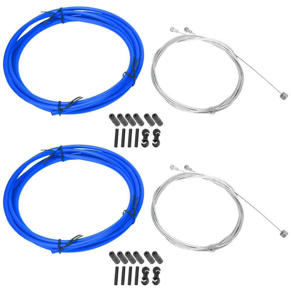 Fahrradbrems- Und Schaltzugset Mit Hülle – Blaues Zubehör