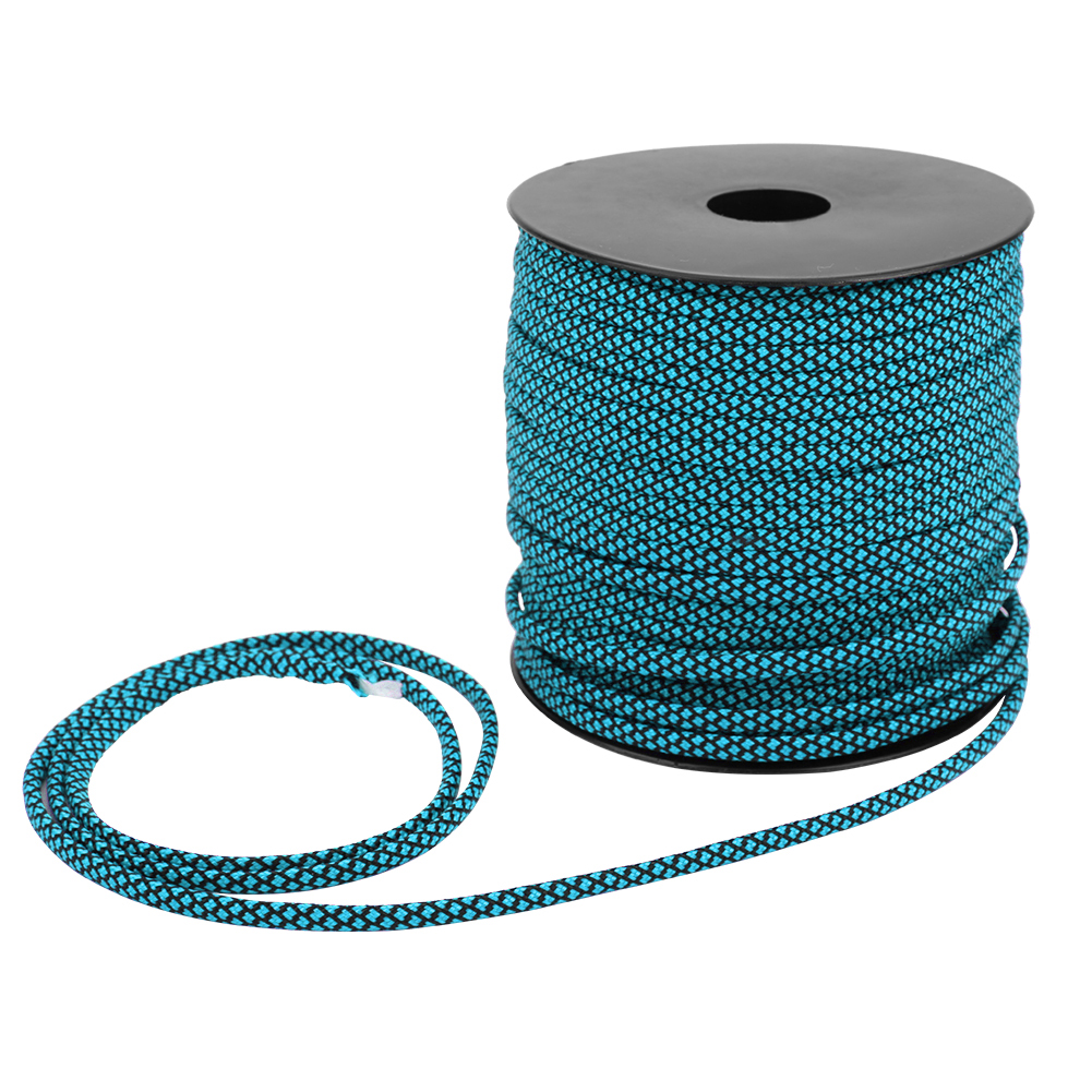 7-strängige Fallschirmleine, 4 Mm Dick, 50 Meter, Für Camping, Zelte, Armbänder Und Outdoor-aktivitäten – Blau/schwarz