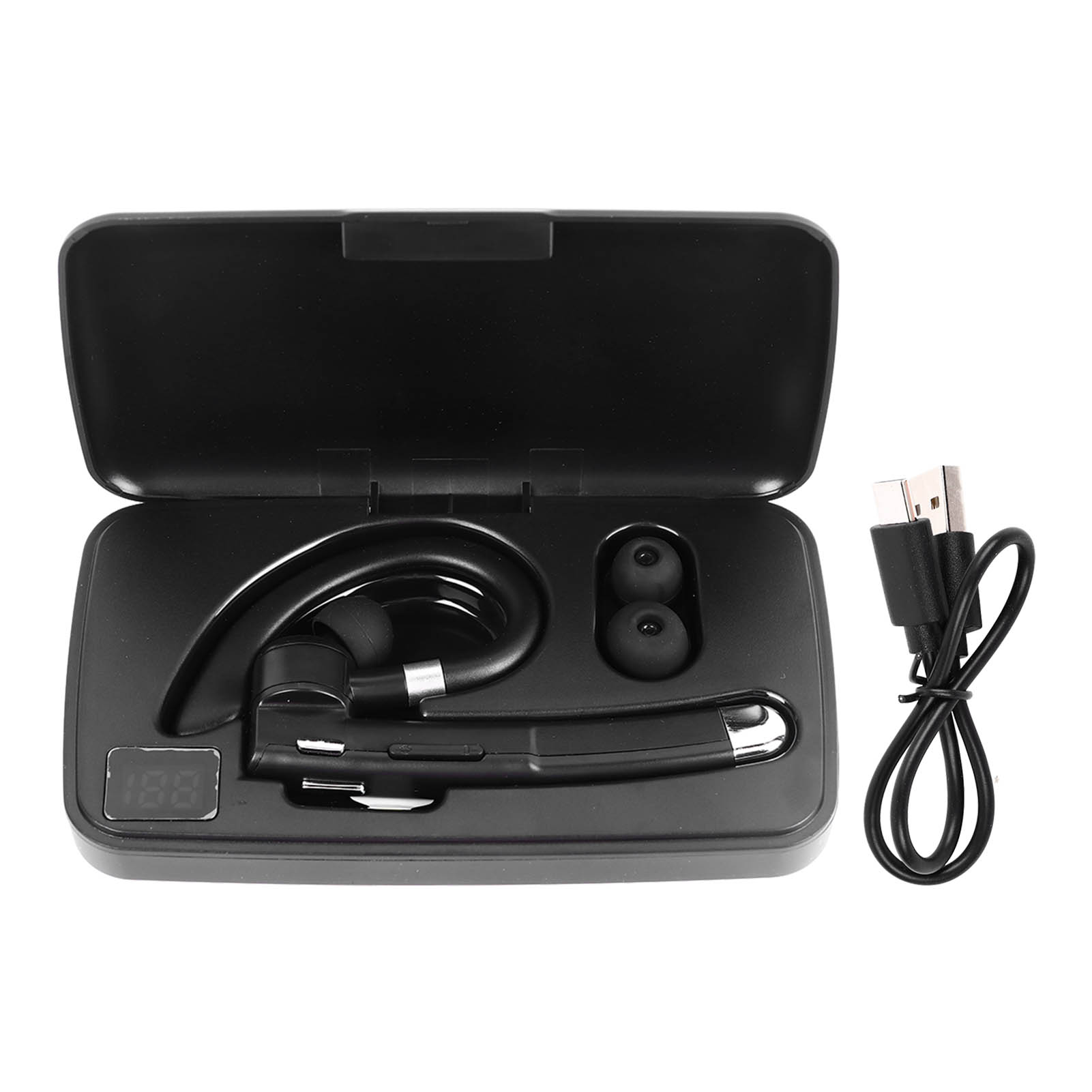 Wasserdichte Bluetooth-kopfhörer Mit Geräuschunterdrückung, Digitalanzeige Und Ladecase Für Autofahrten