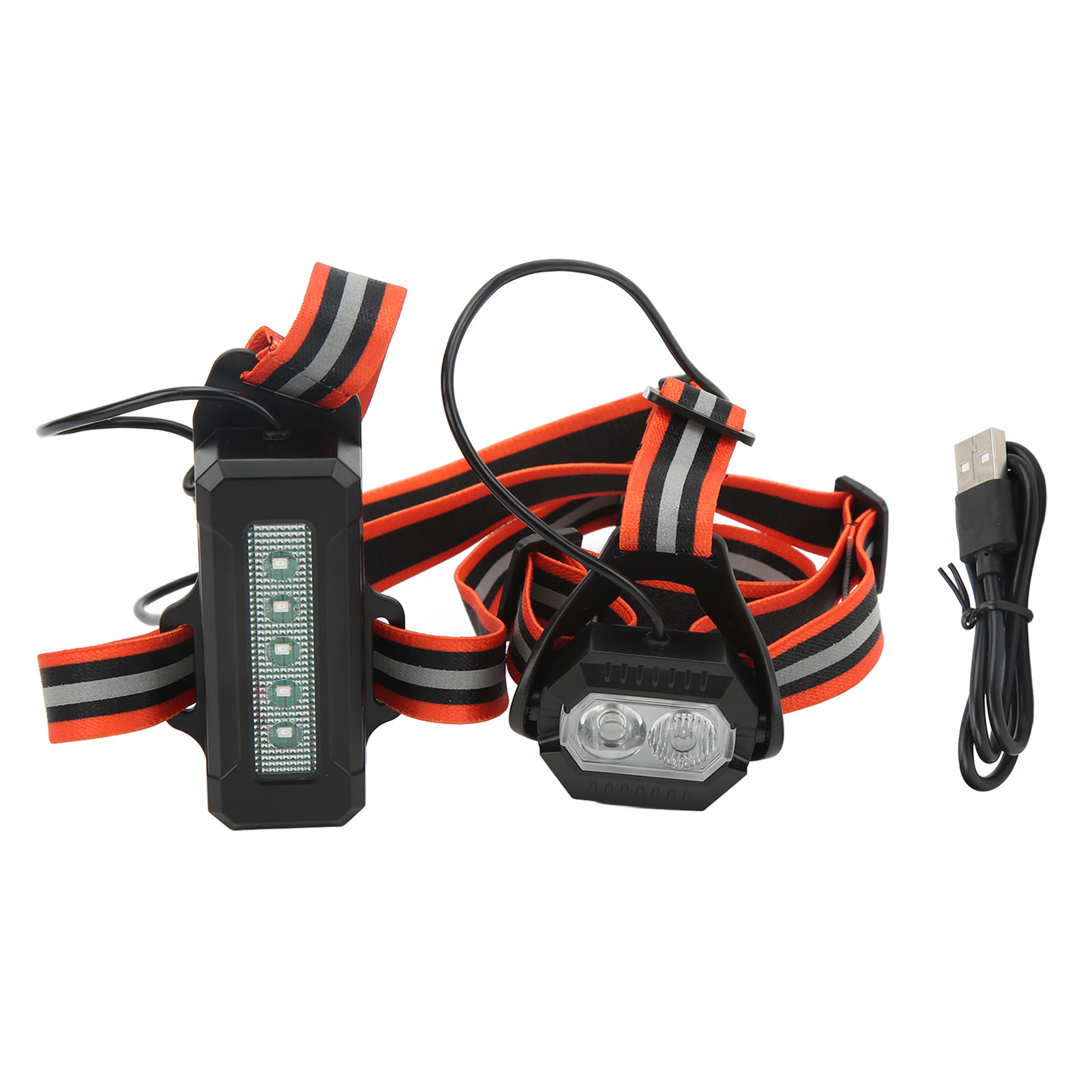 Wiederaufladbare Led-lampe Per Usb Für Laufen, Radfahren, Wandern Und Camping Bei Nacht – Reflektierend Und Leicht