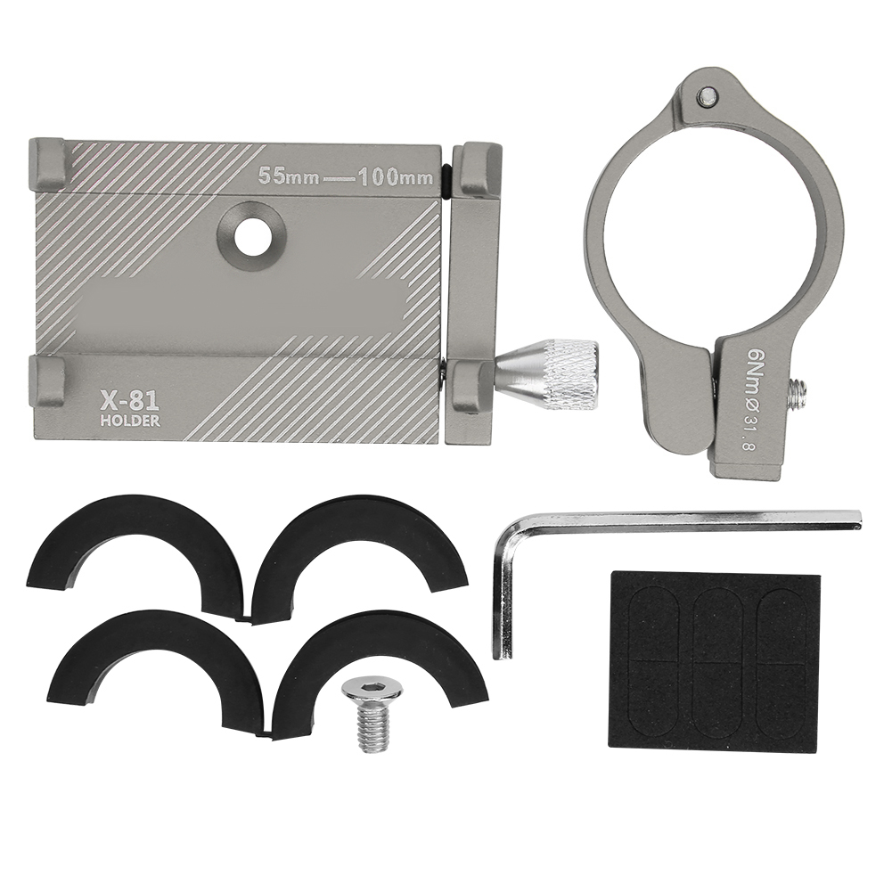 Universelle Fahrrad-handyhalterung Aus Aluminiumlegierung – Fahrradnavigationshalterung – Fahrradzubehör – Titanfarben