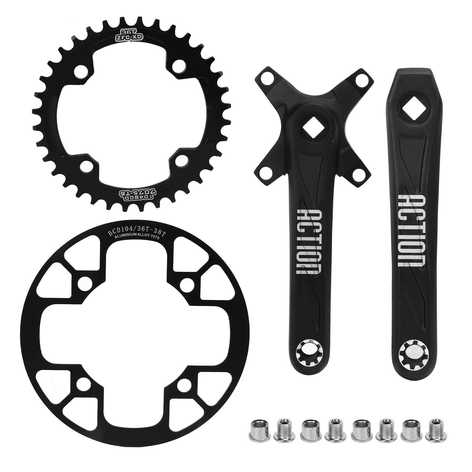 Mountainbike-kurbelgarnitur Mit 36t Narrow-wide-kettenblatt, 36t-38t Kettenblattschutz Für Rennradreparatur